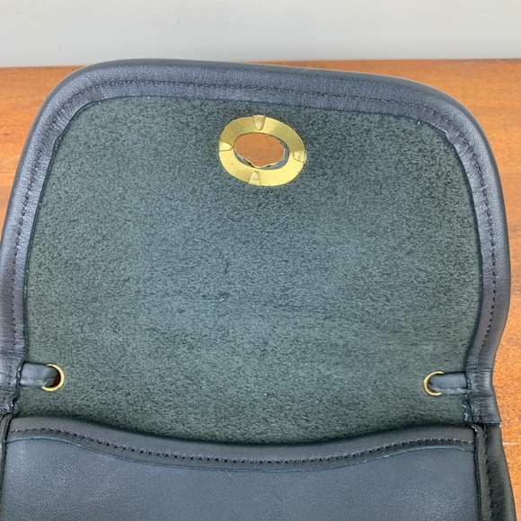 Coach Black Leather Crossbody Satchel with Gold Turnlock - Picture 5 of 16